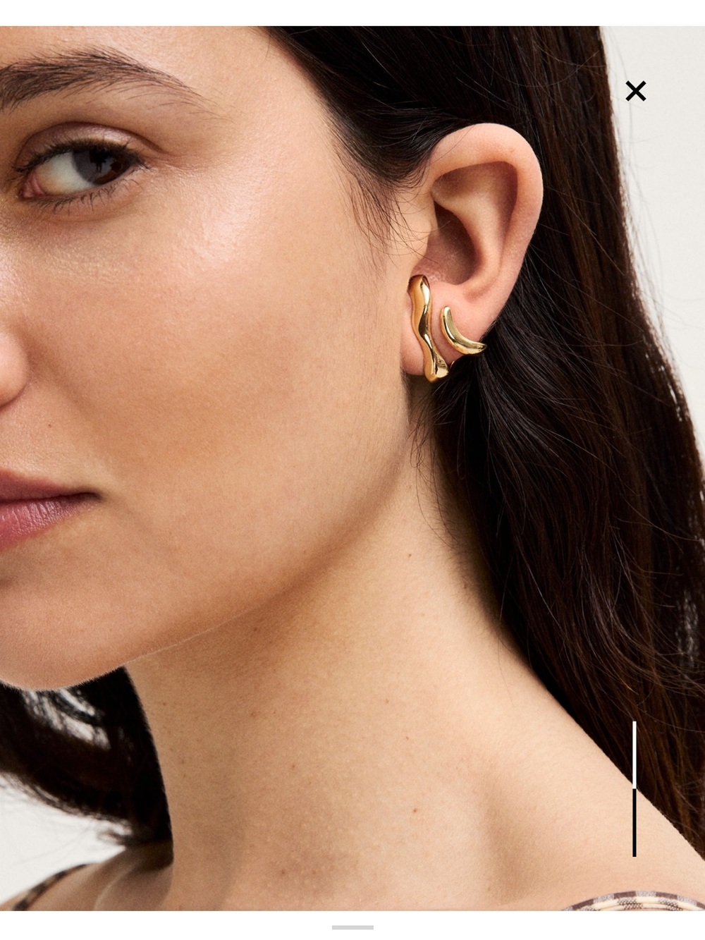 Sculptural Wraparound Double Hoop Earrings - Warm Gold